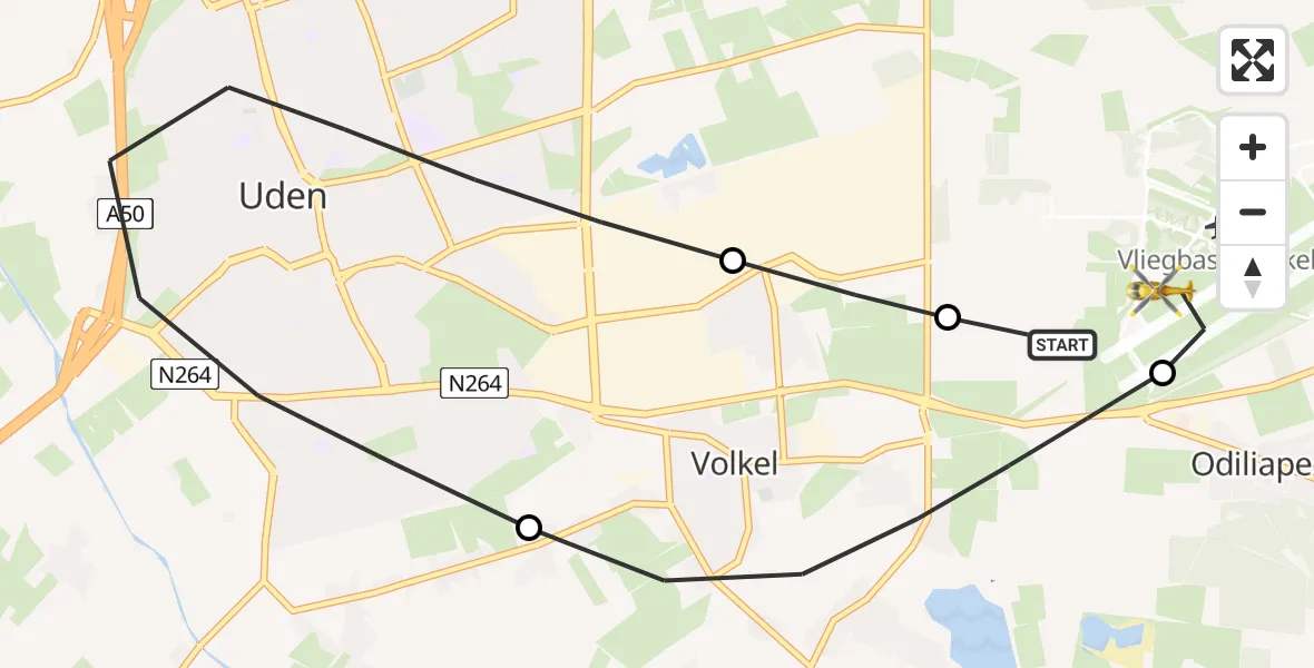 Vluchtroute Traumahelikopter Vliegbasis Volkel - Vliegbasis Volkel, 18 mei 2026, 12:52