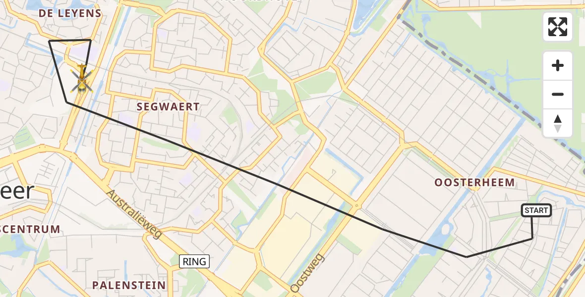 Vluchtroute Traumahelikopter Zoetermeer - Zoetermeer, 18 mei 2026, 18:30