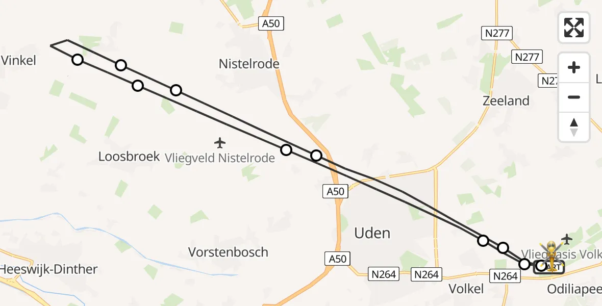 Vluchtroute Traumahelikopter Vliegbasis Volkel - Vliegbasis Volkel, 19 mei 2026, 04:56