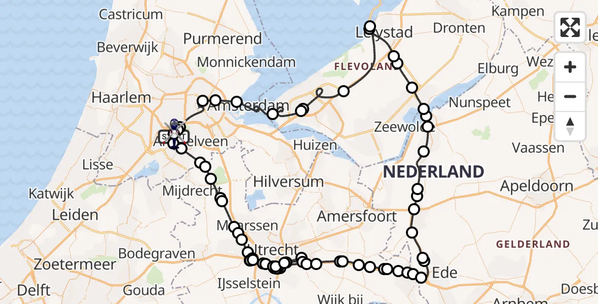 Vluchtroute Politiehelikopter Amsterdam Vliegveld Schiphol - Amsterdam Vliegveld Schiphol, 19 mei 2026, 06:48