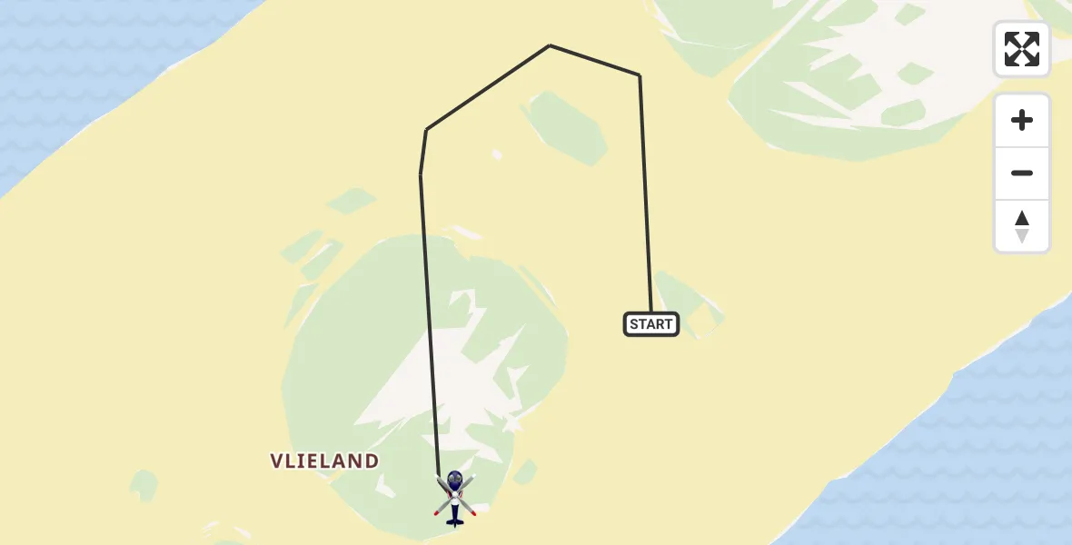 Vluchtroute Politiehelikopter Vlieland - Vlieland, 19 mei 2026, 13:58
