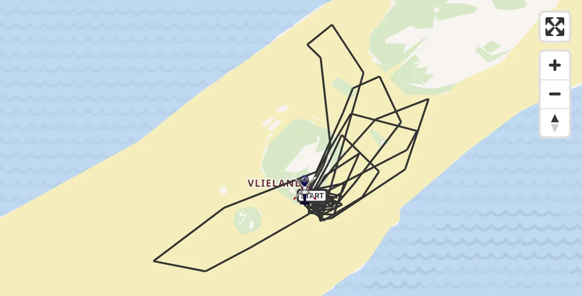 Vluchtroute Politiehelikopter Vlieland - Vlieland, 19 mei 2026, 14:02