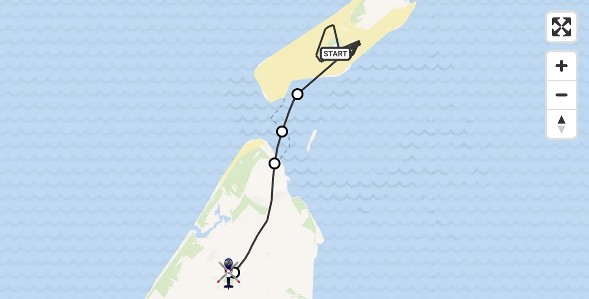 Vluchtroute Politiehelikopter Vlieland - Texel International Airport, 19 mei 2026, 14:40