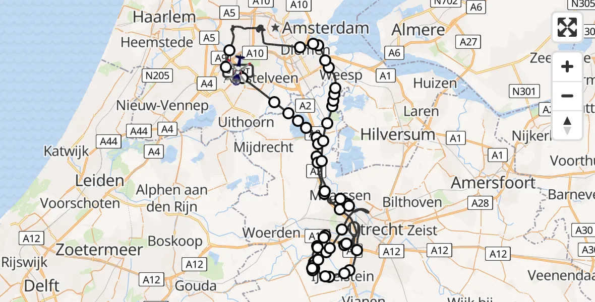 Vluchtroute Politiehelikopter Amsterdam Vliegveld Schiphol - Amsterdam Vliegveld Schiphol, 20 mei 2026, 08:04