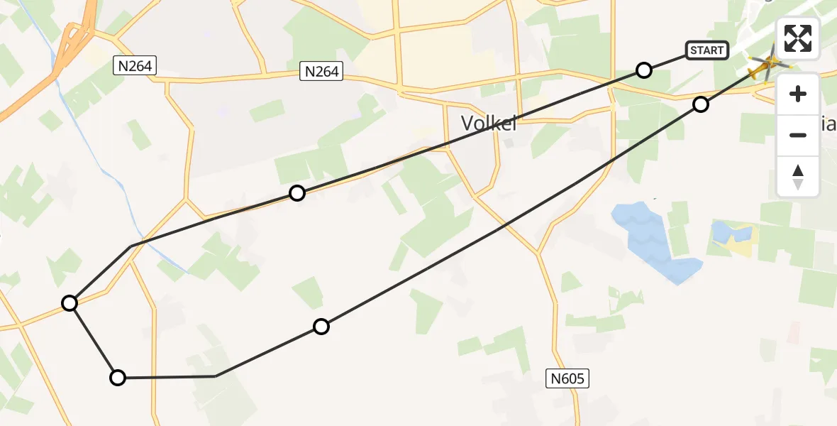 Vluchtroute Traumahelikopter Vliegbasis Volkel - Vliegbasis Volkel, 20 mei 2026, 14:16