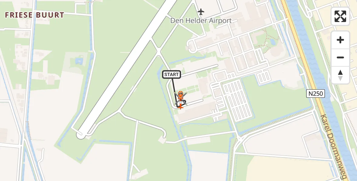Vluchtroute Kustwachthelikopter Militair vliegveld De Kooy / Den Helder Airport - Militair vliegveld De Kooy / Den Helder Airport, 20 mei 2026, 18:47