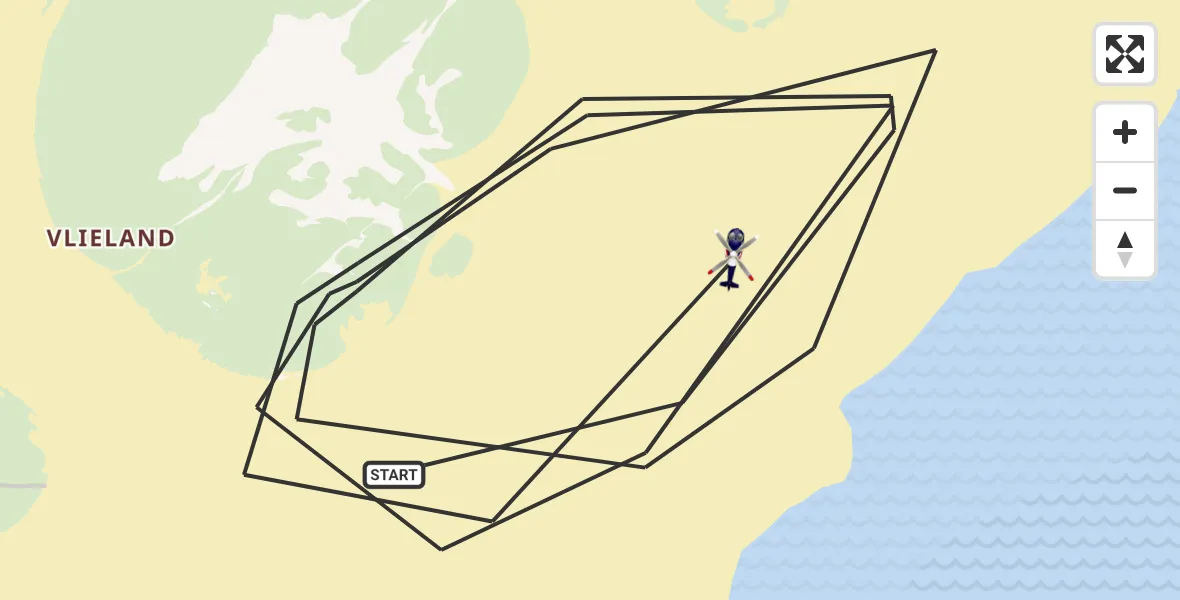 Vluchtroute Politiehelikopter Vlieland - Vlieland, 20 mei 2026, 19:28