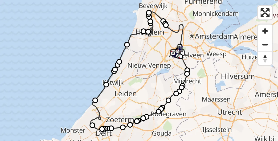 Vluchtroute Politiehelikopter Amsterdam Vliegveld Schiphol - Amsterdam Vliegveld Schiphol, 21 mei 2026, 10:58