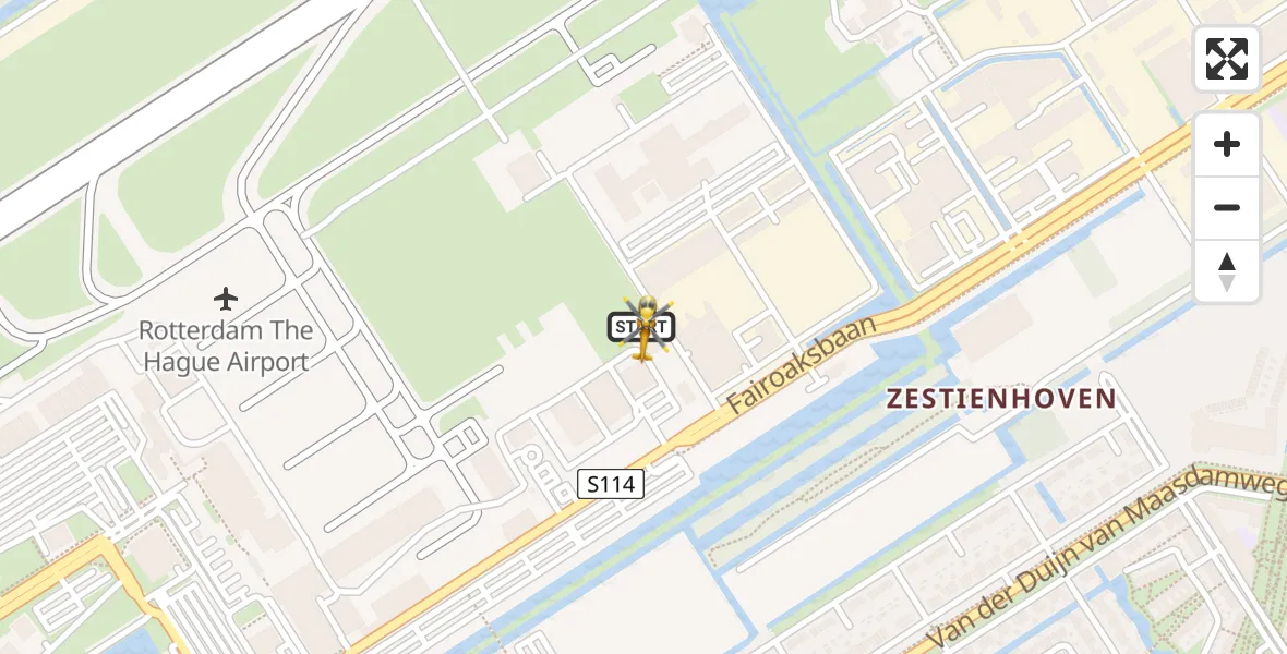 Vluchtroute Traumahelikopter Rotterdam The Hague Airport - Rotterdam The Hague Airport, 21 mei 2026, 13:02