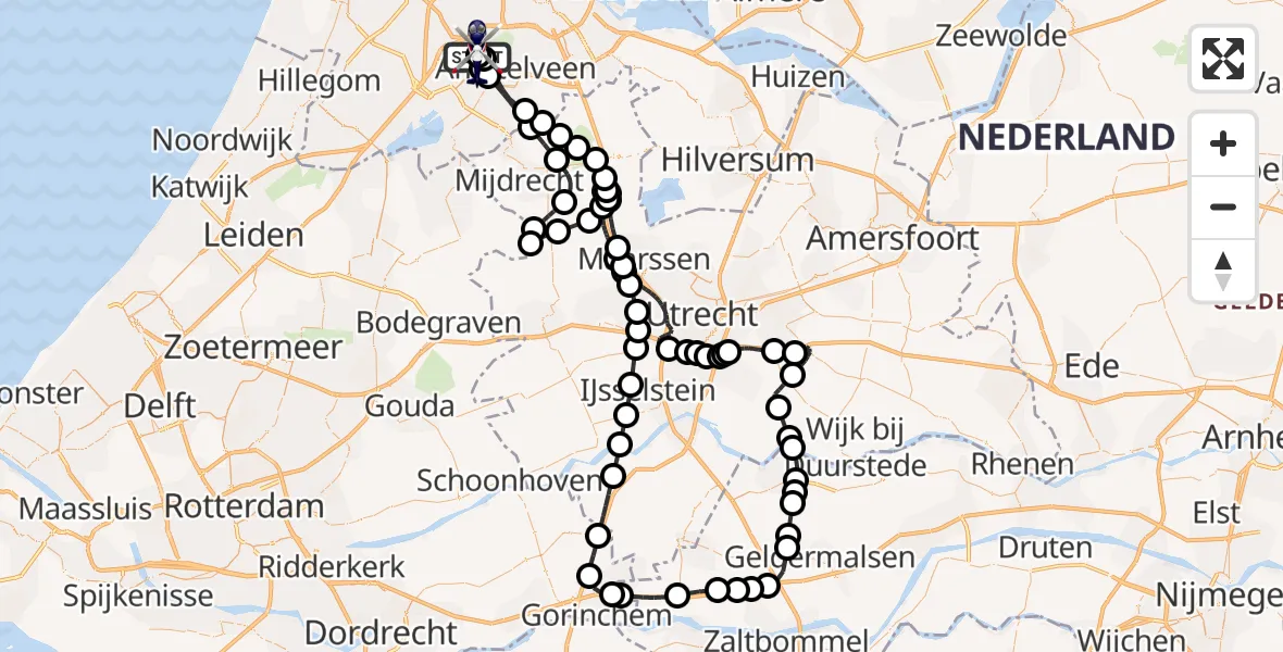 Vluchtroute Politiehelikopter Amsterdam Vliegveld Schiphol - Amsterdam Vliegveld Schiphol, 22 mei 2026, 09:42