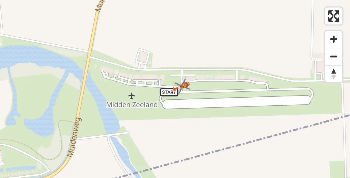 Vluchtroute Kustwachthelikopter Vliegveld Midden-Zeeland - Vliegveld Midden-Zeeland, 22 mei 2026, 12:58