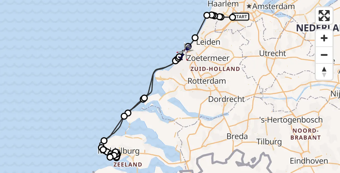 Vluchtroute Politiehelikopter Amsterdam Vliegveld Schiphol - 's-Gravenhage, 22 mei 2026, 14:05