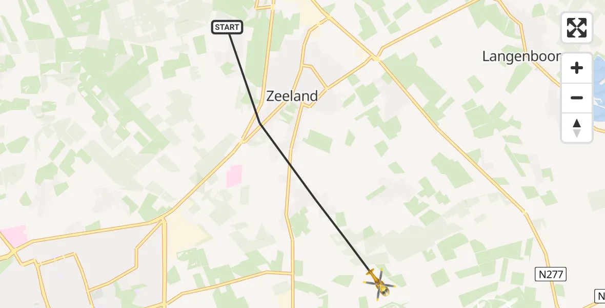 Vluchtroute Traumahelikopter Zeeland - Volkel, 22 mei 2026, 18:31