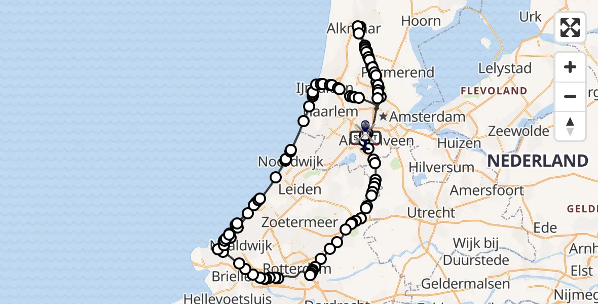 Vluchtroute Politiehelikopter Amsterdam Vliegveld Schiphol - Amsterdam Vliegveld Schiphol, 23 mei 2026, 10:43