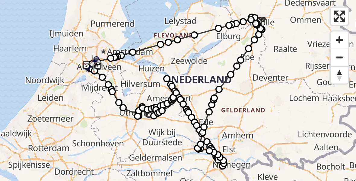 Vluchtroute Politiehelikopter Amsterdam Vliegveld Schiphol - Amsterdam Vliegveld Schiphol, 23 mei 2026, 17:28