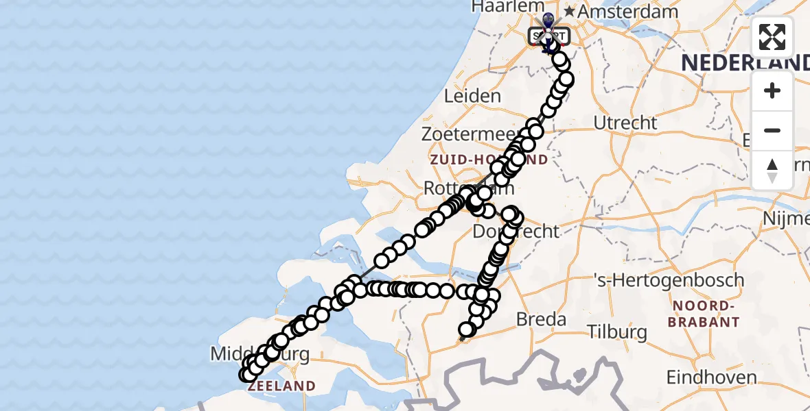 Vluchtroute Politiehelikopter Amsterdam Vliegveld Schiphol - Amsterdam Vliegveld Schiphol, 23 mei 2026, 17:47