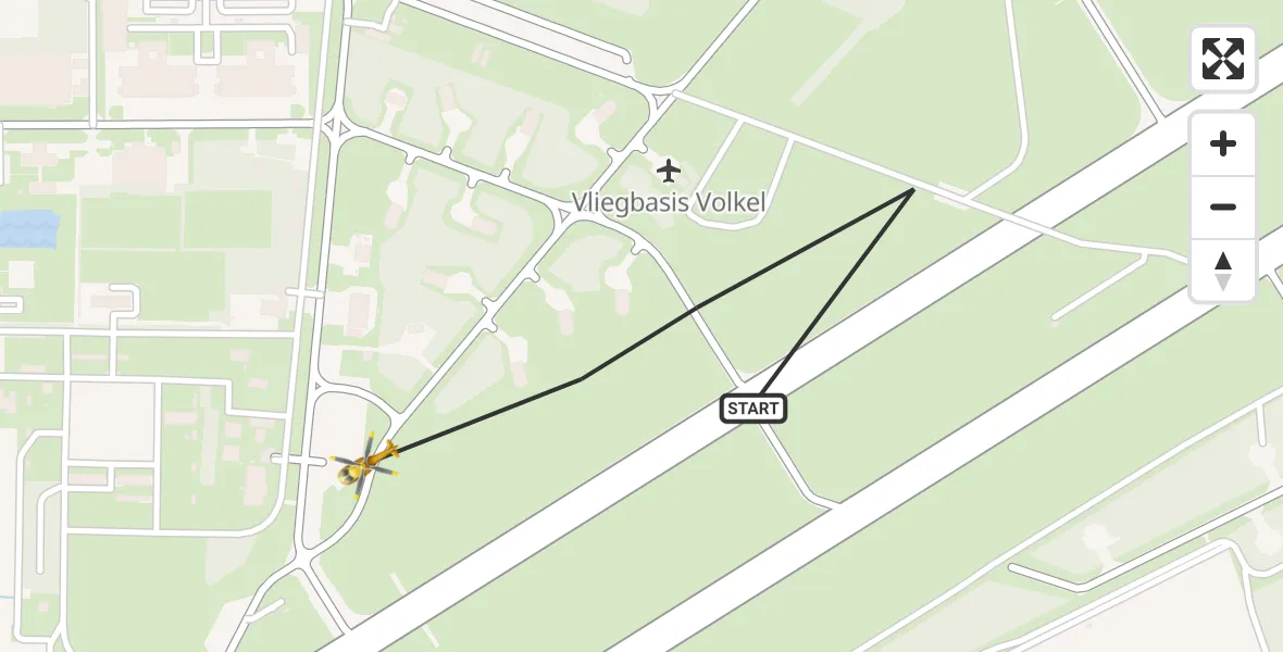 Vluchtroute Traumahelikopter Vliegbasis Volkel - Vliegbasis Volkel, 23 mei 2026, 18:03