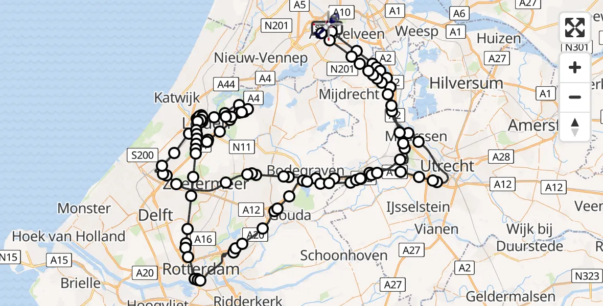 Vluchtroute Politiehelikopter Amsterdam Vliegveld Schiphol - Amsterdam Vliegveld Schiphol, 25 mei 2026, 17:48