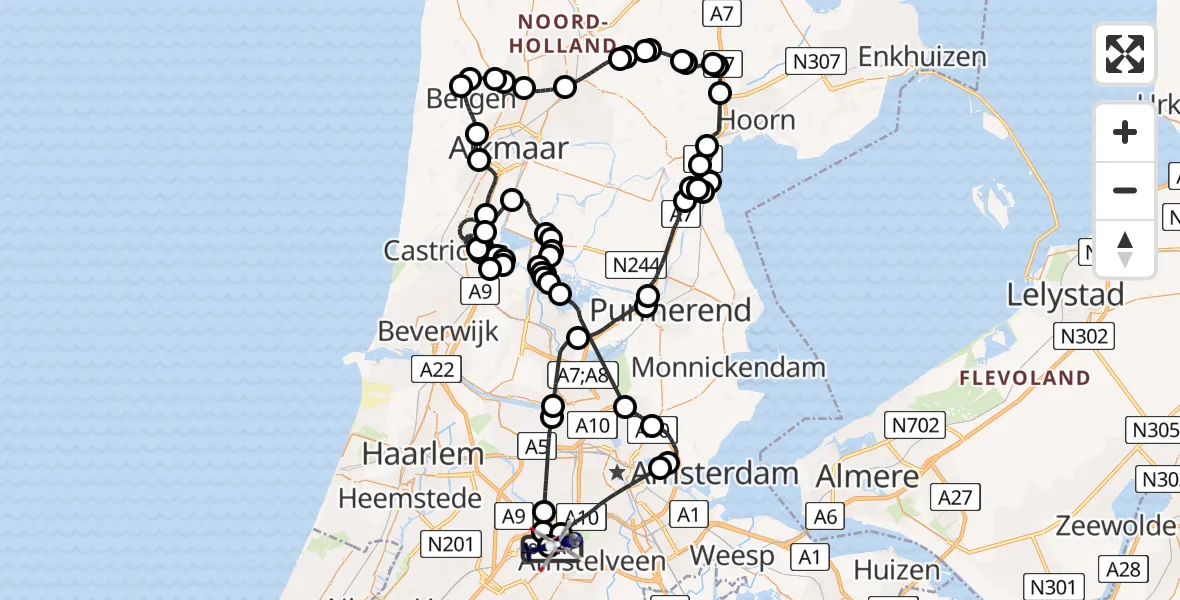 Vluchtroute Politiehelikopter Amsterdam Vliegveld Schiphol - Amsterdam Vliegveld Schiphol, 26 mei 2026, 07:08