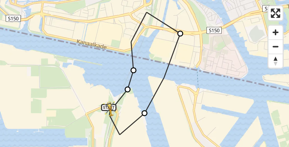 Vluchtroute Traumahelikopter Amsterdam Heliport - Amsterdam Heliport, 26 mei 2026, 07:35