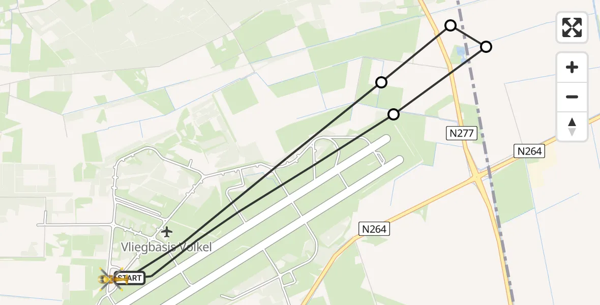 Vluchtroute Traumahelikopter Vliegbasis Volkel - Vliegbasis Volkel, 26 mei 2026, 09:16