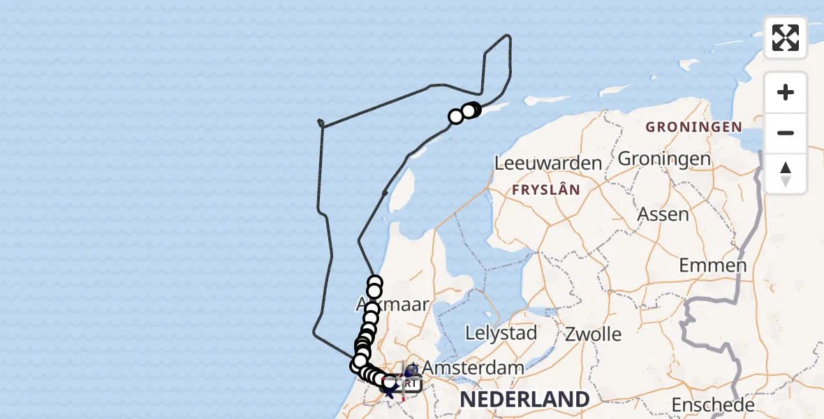Vluchtroute Politiehelikopter Amsterdam Vliegveld Schiphol - Amsterdam Vliegveld Schiphol, 26 mei 2026, 14:10
