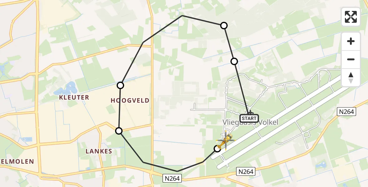 Vluchtroute Traumahelikopter Vliegbasis Volkel - Vliegbasis Volkel, 26 mei 2026, 16:40
