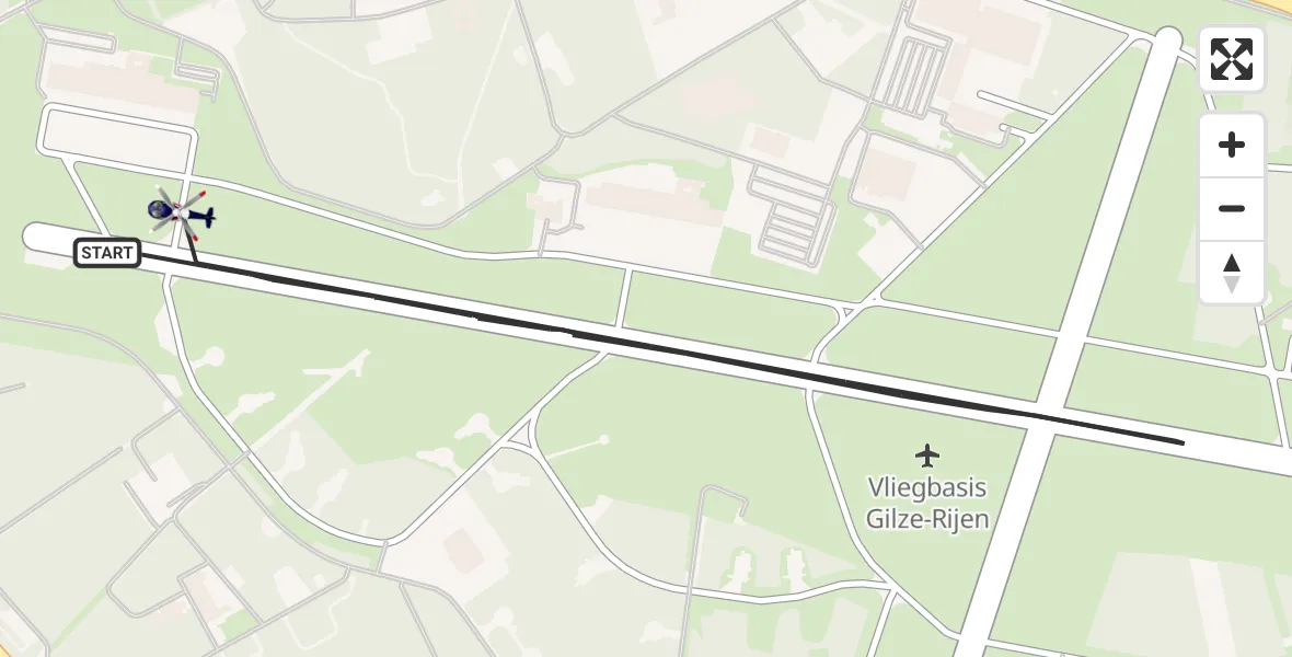 Vluchtroute Politiehelikopter Vliegbasis Gilze Rijen - Vliegbasis Gilze Rijen, 27 mei 2026, 09:42