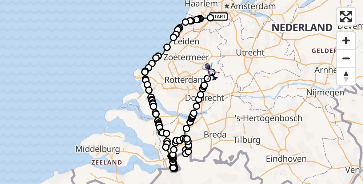 Vluchtroute Politiehelikopter Amsterdam Vliegveld Schiphol - Stolwijk, 27 mei 2026, 10:23