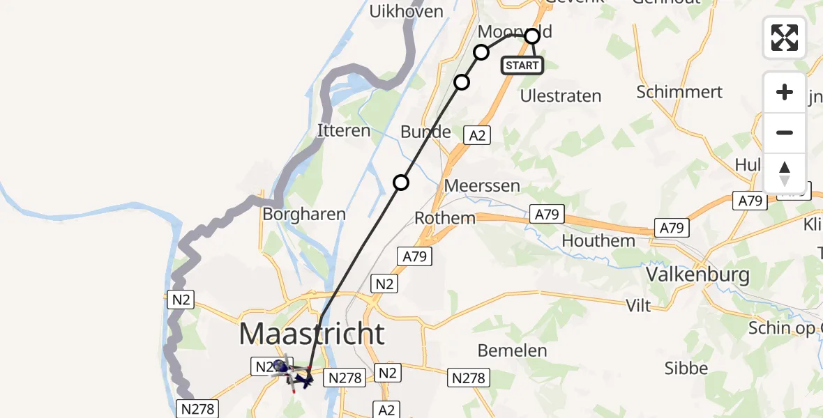 Vluchtroute Politiehelikopter Maastricht Aachen Airport - Maastricht, 27 mei 2026, 10:37