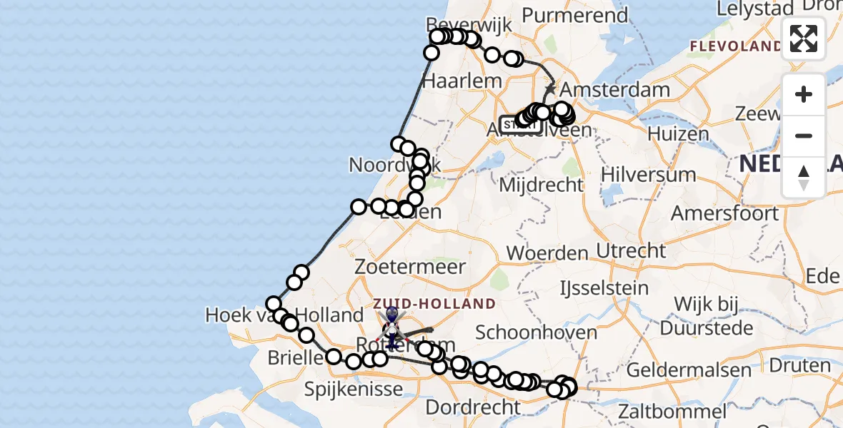 Vluchtroute Politiehelikopter Amsterdam Vliegveld Schiphol - Rotterdam The Hague Airport, 28 mei 2026, 06:44