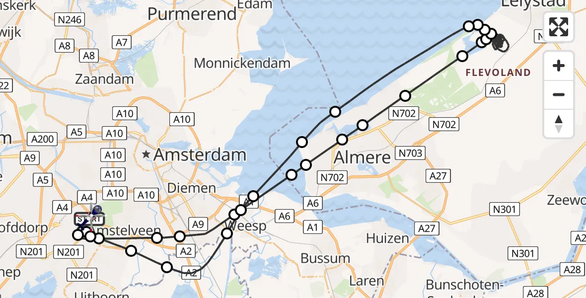 Vluchtroute Politiehelikopter Amsterdam Vliegveld Schiphol - Amsterdam Vliegveld Schiphol, 28 mei 2026, 09:42