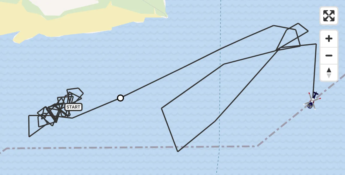 Vluchtroute Politiehelikopter Noordzee - Waddenzee, 28 mei 2026, 10:38