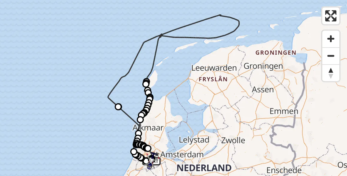 Vluchtroute Politiehelikopter Amsterdam Vliegveld Schiphol - Amsterdam Vliegveld Schiphol, 28 mei 2026, 13:14