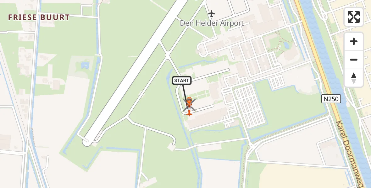 Vluchtroute Kustwachthelikopter Militair vliegveld De Kooy / Den Helder Airport - Militair vliegveld De Kooy / Den Helder Airport, 28 mei 2026, 13:42