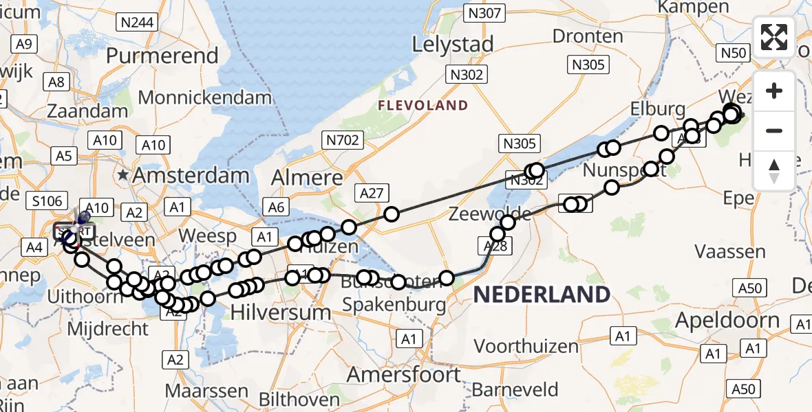Vluchtroute Politiehelikopter Amsterdam Vliegveld Schiphol - Amsterdam Vliegveld Schiphol, 28 mei 2026, 14:25