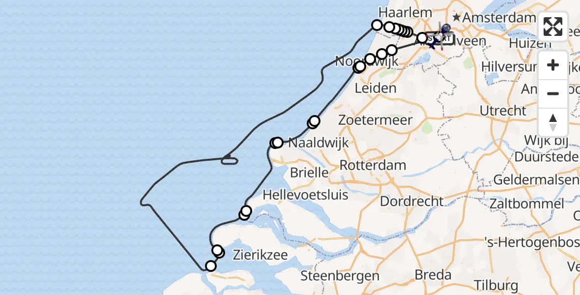 Vluchtroute Politiehelikopter Amsterdam Vliegveld Schiphol - Amsterdam Vliegveld Schiphol, 28 mei 2026, 17:24