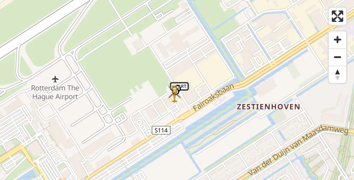 Vluchtroute Traumahelikopter Rotterdam The Hague Airport - Rotterdam The Hague Airport, 29 mei 2026, 05:40