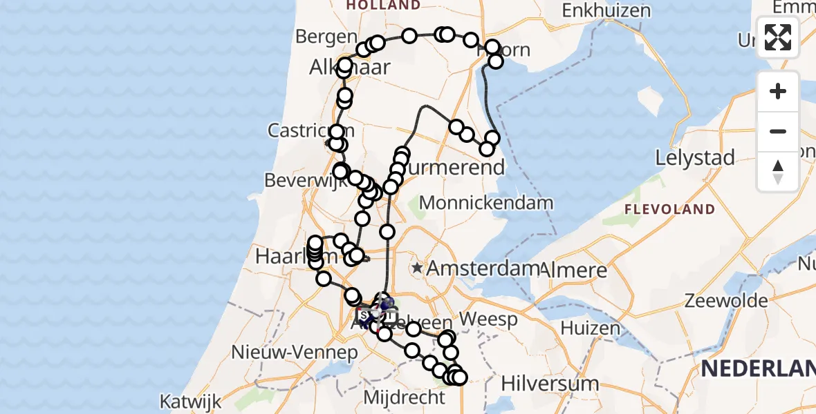 Vluchtroute Politiehelikopter Amsterdam Vliegveld Schiphol - Amsterdam Vliegveld Schiphol, 29 mei 2026, 07:05