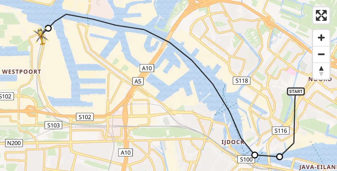 Vluchtroute Traumahelikopter Amsterdam - Amsterdam Heliport, 29 mei 2026, 07:48
