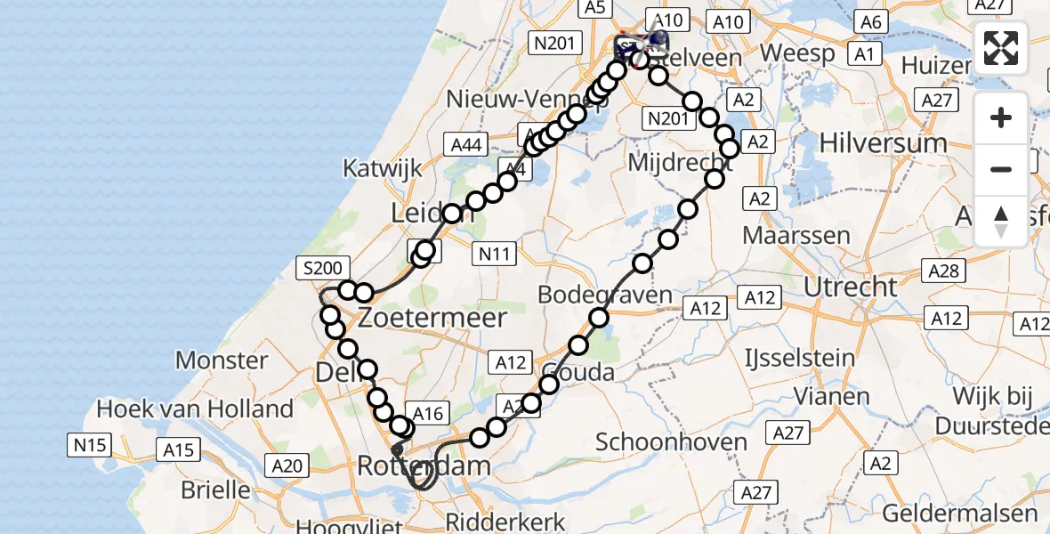 Vluchtroute Politiehelikopter Amsterdam Vliegveld Schiphol - Amsterdam Vliegveld Schiphol, 29 mei 2026, 11:08
