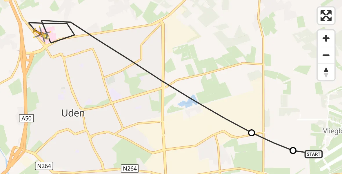 Vluchtroute Traumahelikopter Vliegbasis Volkel - Uden, 29 mei 2026, 14:28