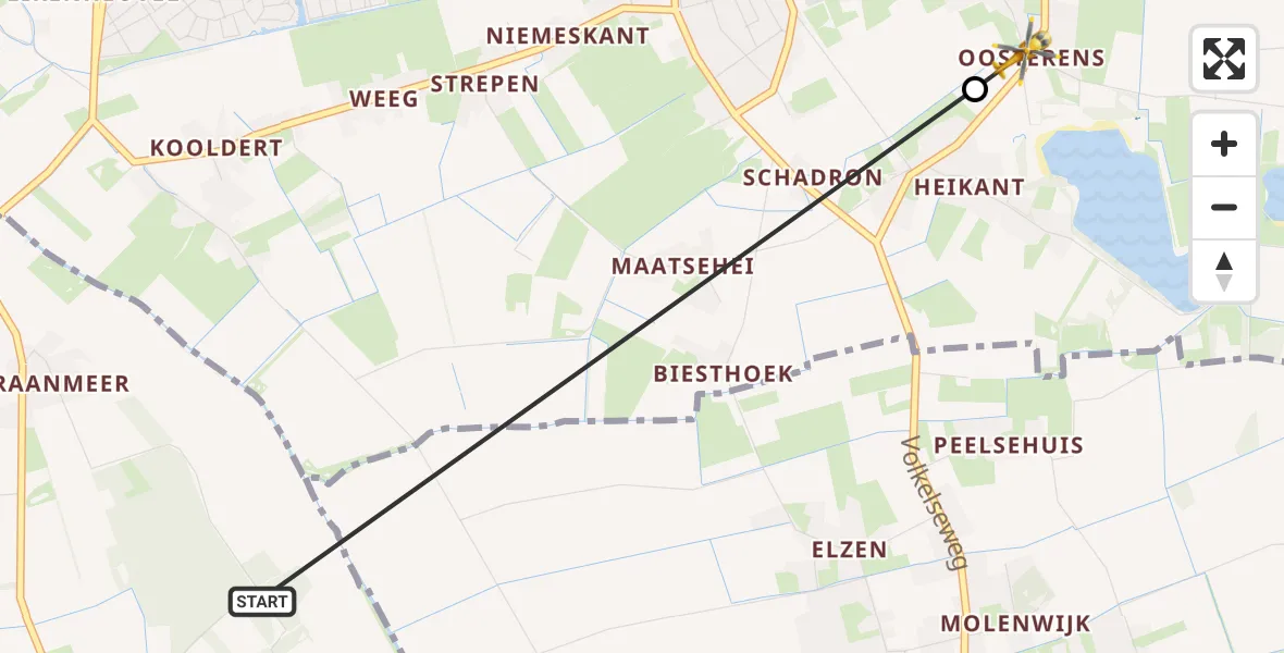 Vluchtroute Traumahelikopter Erp - Volkel, 29 mei 2026, 15:01
