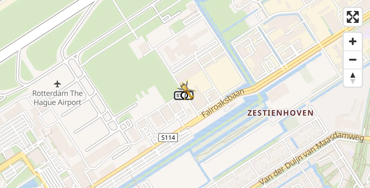 Vluchtroute Traumahelikopter Rotterdam The Hague Airport - Rotterdam, 29 mei 2026, 17:23