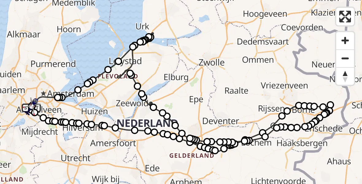 Vluchtroute Politiehelikopter Amsterdam Vliegveld Schiphol - Amsterdam Vliegveld Schiphol, 30 mei 2026, 09:34