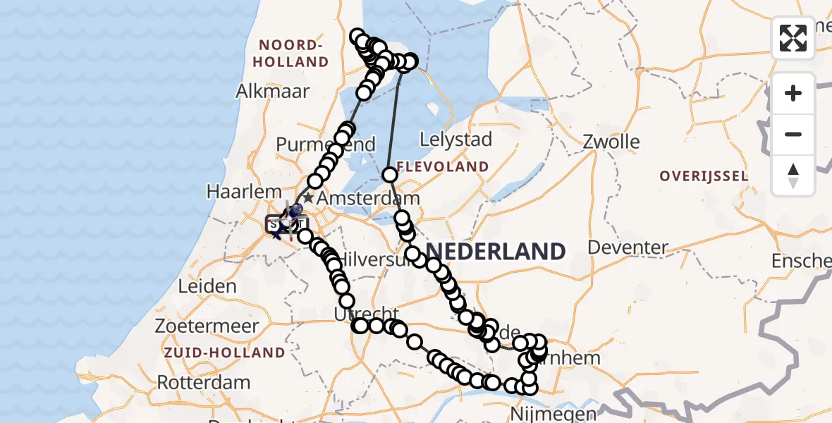 Vluchtroute Politiehelikopter Amsterdam Vliegveld Schiphol - Amsterdam Vliegveld Schiphol, 30 mei 2026, 10:30