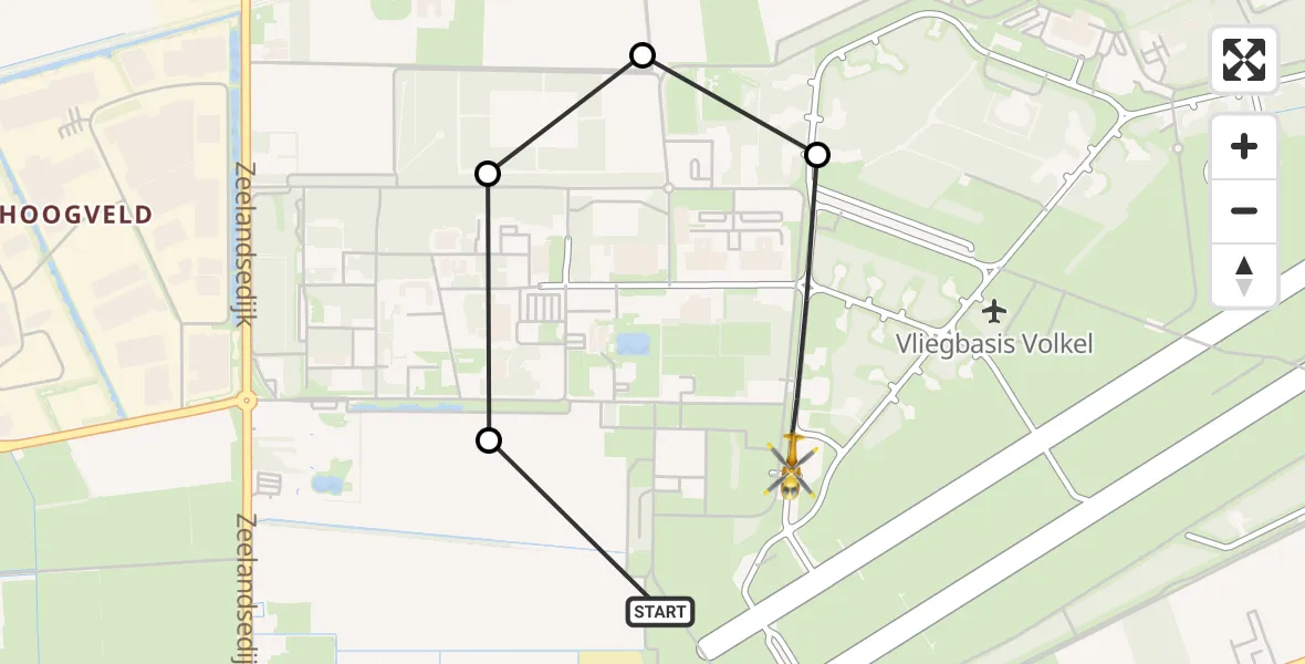 Vluchtroute Traumahelikopter Vliegbasis Volkel - Vliegbasis Volkel, 30 mei 2026, 12:17