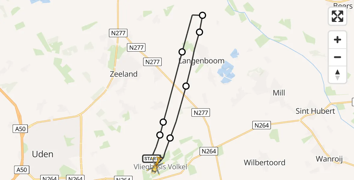 Vluchtroute Traumahelikopter Vliegbasis Volkel - Vliegbasis Volkel, 30 mei 2026, 16:41