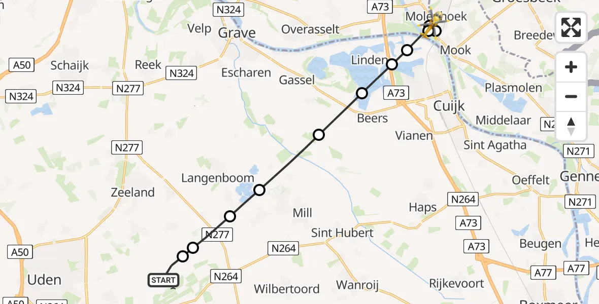 Vluchtroute Traumahelikopter Vliegbasis Volkel - Heumen, 30 mei 2026, 17:19