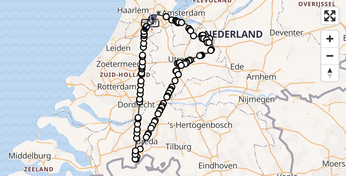 Vluchtroute Politiehelikopter Amsterdam Vliegveld Schiphol - Amsterdam Vliegveld Schiphol, 30 mei 2026, 17:34